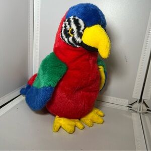 Beanie Buddies babies TY 1999 vintage large Jabber parrot 10" PE pellets